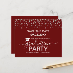 Papier Fête de fin d'études Enregistrer la date Invitatio