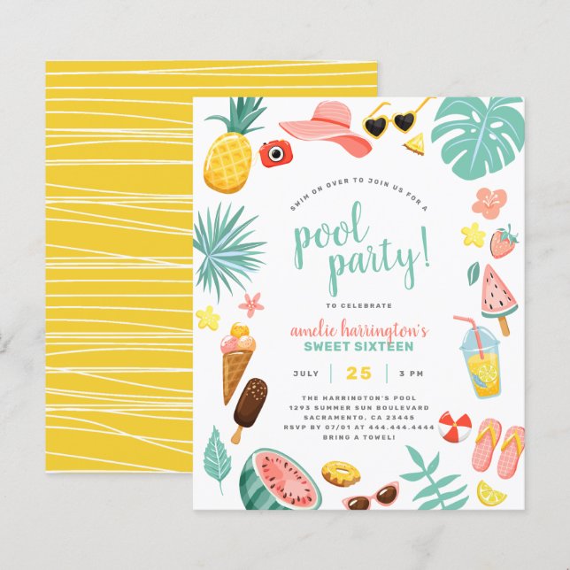 Papier Fête de la pastèque, de l'ananas et du bassin trop (Devant / Derrière)