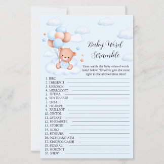 Papier Fête de naissance Ourson Bleu Garçon