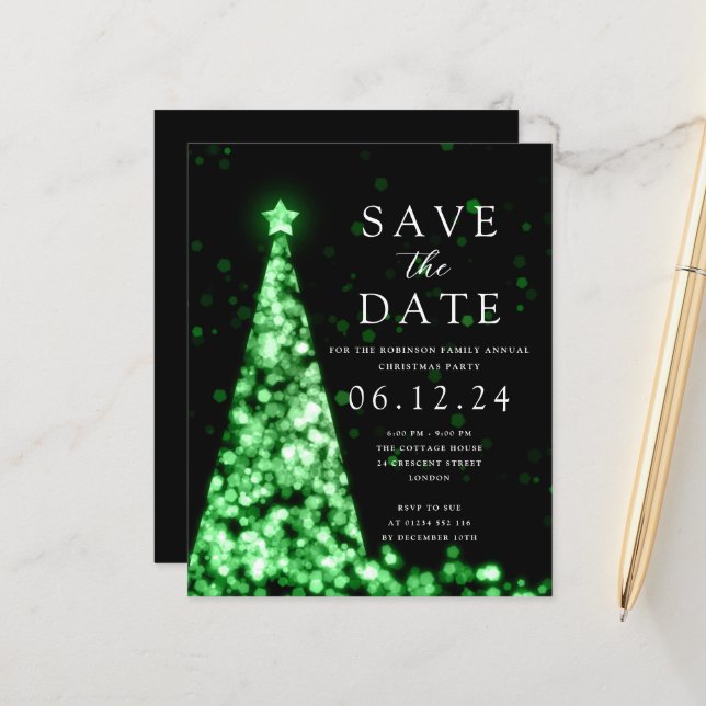 Papier Fête de Noël Enregistrer l'arbre de la date Invita (Devant/Arrière en situation)