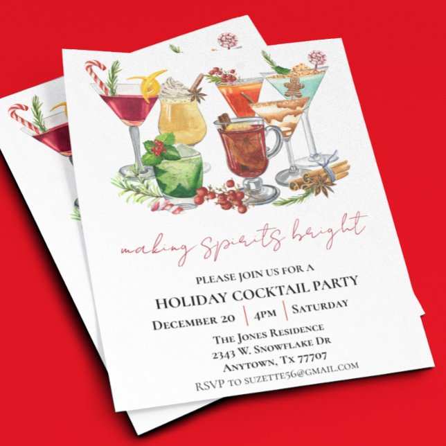 Papier Fête de Noël Making Spirits Bright Cocktail Party (Créateur téléchargé)