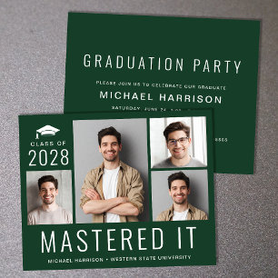 Papier Fête de remise de diplômes de master en vert à pet