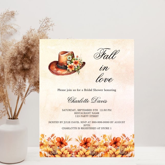 Papier Fête des mariées automne amour cowgirl budget invi (Créateur téléchargé)