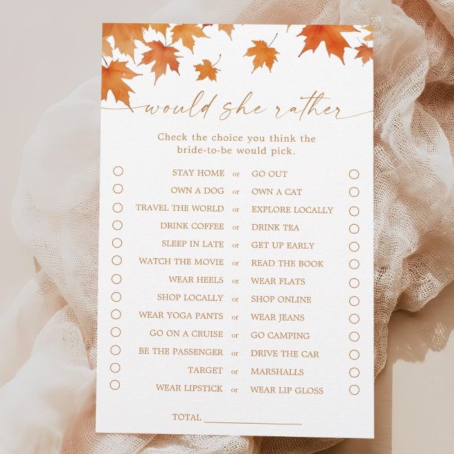 Papier Fête des mariées Automne Voudrait-Elle Plutôt Joue (Créateur téléchargé)