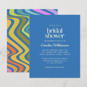 Papier Fête des mariées bleue Super rétro Abstraite