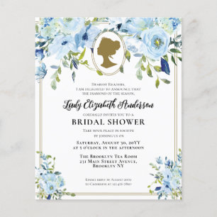 Papier Fête des mariées Budget Blue Gold Florals Regency