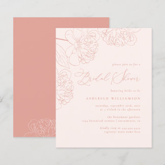 Papier Fête des mariées Budget Chic Blush Peonies dessiné