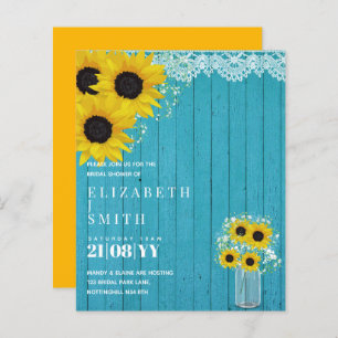 Papier FÊTE DES MARIÉES BUDGET Invitation Rustic Tourneso