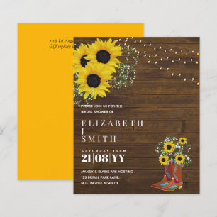 Papier FÊTE DES MARIÉES BUDGET Invitation Rustic Tourneso