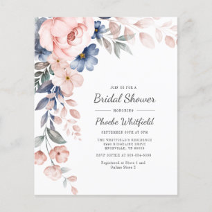 Papier Fête des mariées budgétaire Invitation florale ros
