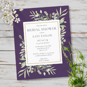 Papier Fête des mariées budgétaire verte Purple Invitatio