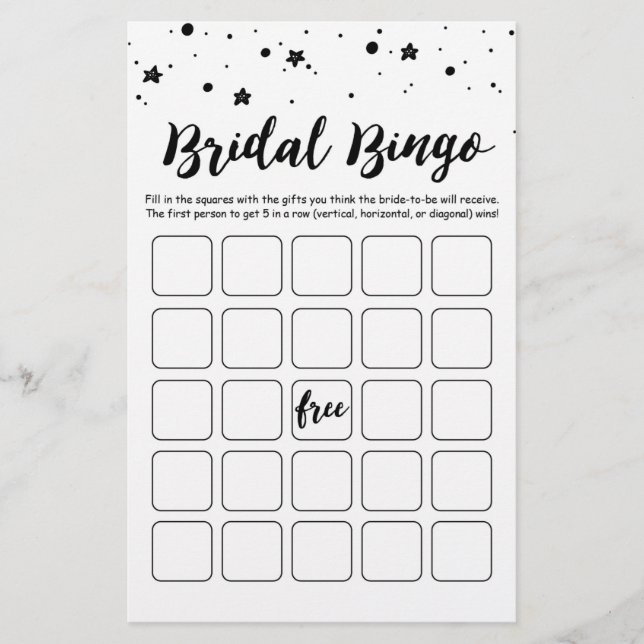 Papier Fête des mariées de bingo nuptiale et jeu de fête  (Devant)