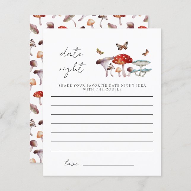 Papier Fête des mariées de champignons Date Idées de nuit (Devant / Derrière)