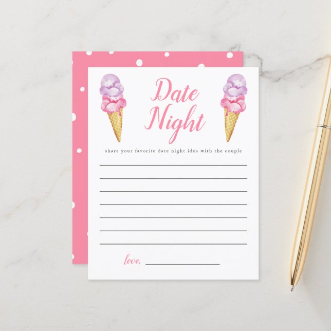 Papier Fête des mariées de crème glacée Date Idées de nui (Devant/Arrière en situation)
