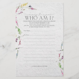 Papier Fête des mariées de la voie mémoire fleur sauvage