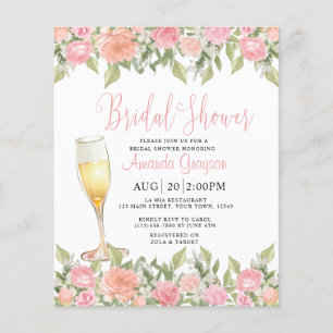 Papier Fête des mariées de Mariage Pastel Pink Floral et