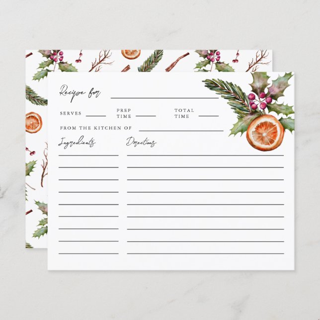 Papier Fête des mariées de Noël Recette (Devant / Derrière)