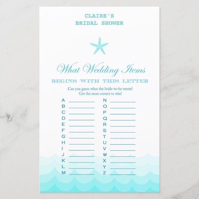 Papier Fête des mariées De Plage Jeu, Nautique, Sirène (Devant)