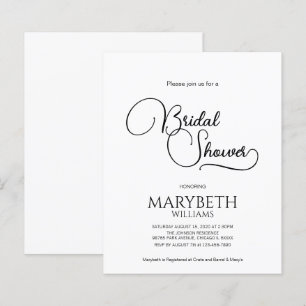 Papier Fête des mariées de script simple et élégant du bu