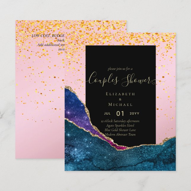 Papier FÊTE DES MARIÉES des couples BUDGET - AGATE Gold (Devant / Derrière)
