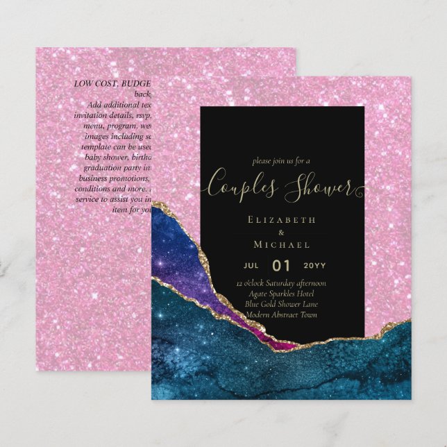 Papier FÊTE DES MARIÉES des couples BUDGET - AGATE Gold (Devant / Derrière)