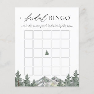 Papier Fête des mariées des pins de montagne Jeu de bingo