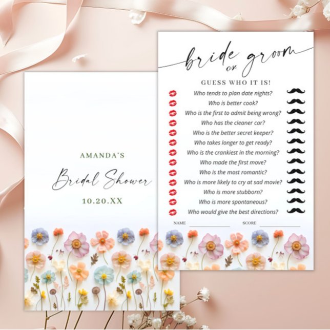 Papier Fête des mariées Fleur sauvage Pastel Pink Boho (Créateur téléchargé)