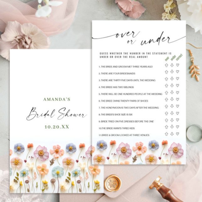 Papier Fête des mariées Fleur sauvage Pastel Pink Boho (Créateur téléchargé)