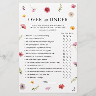 Papier Fête des mariées fleur sauvage sur ou sous jeu