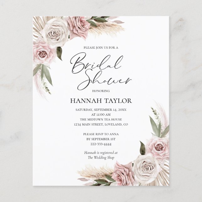 Papier Fête des mariées florale Boho (Devant)