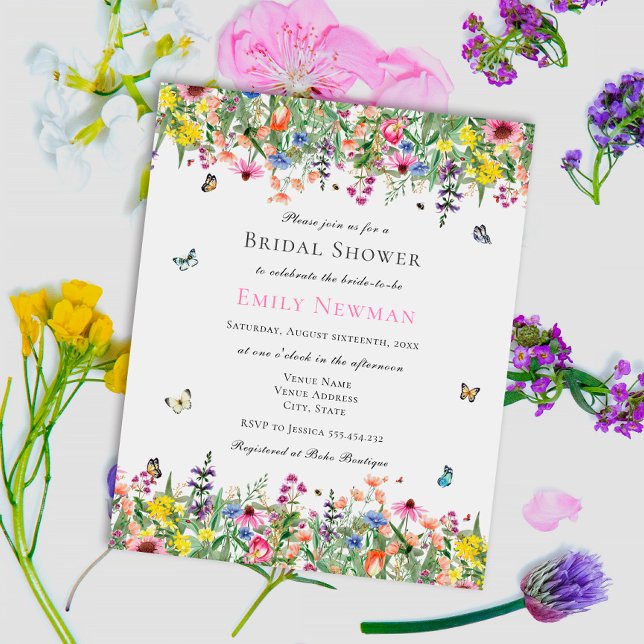 Papier Fête des mariées florale Fleur sauvage budget (Créateur téléchargé)