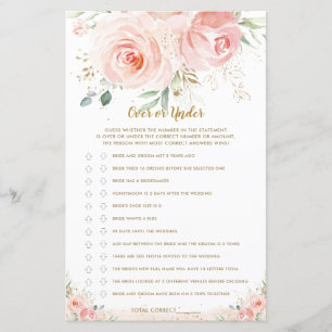Papier Fête des mariées florale rose rousse au-dessus ou 