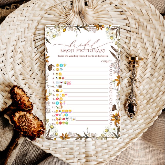 Papier Fête des mariées Florale Rustique Emoji jeu de pho (Créateur téléchargé)