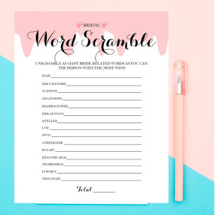 Papier Fête des mariées fraise Word Scramble Jeu