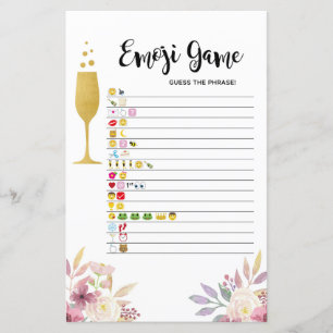 Papier Fête des mariées Games Guess Emoji Game Champagne