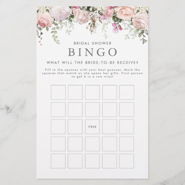 Papier Fête des mariées Jeu de Bingo (Devant)