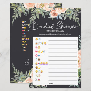 Papier Fête des mariées Jeu Emoji Pictionary Pastel Peach