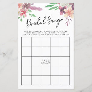 Papier Fête des mariées Jeux Bingo Jeu Mariage rose Flora