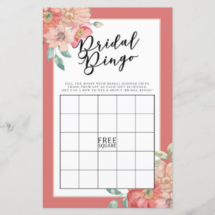 Papier Fête des mariées Jeux Bingo Jeu Mariage rose Flora