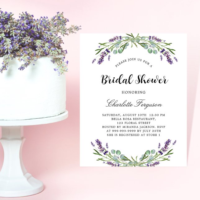 Papier Fête des mariées lavande budget floral Invitation (Créateur téléchargé)