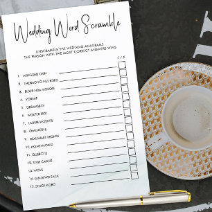 Papier Fête des mariées mariage Scramble Jeu Green Lash