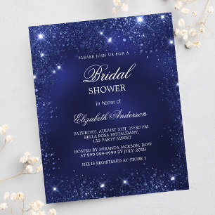 Papier Fête des mariées marine bleu budget invitation