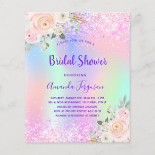 Papier Fête des mariées rose violet invitation budgétaire