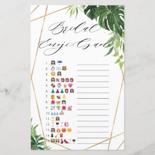 Papier Fête des mariées verte tropicale Emoji Jeu