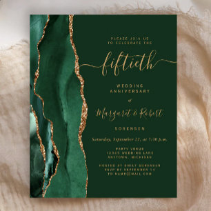 Papier Fête du 50e anniversaire Budget Emerald Agate Gold