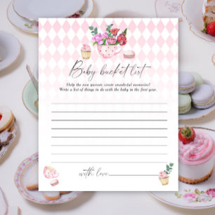 Papier Fête du thé floral - Baby bucket list jeu