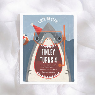 Papier Fête Garçon Requin Piscine Été Budget Anniversaire
