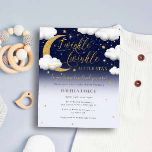 Papier Fête Prénatale de Bébé "Twinkle Twinkle Little Sta