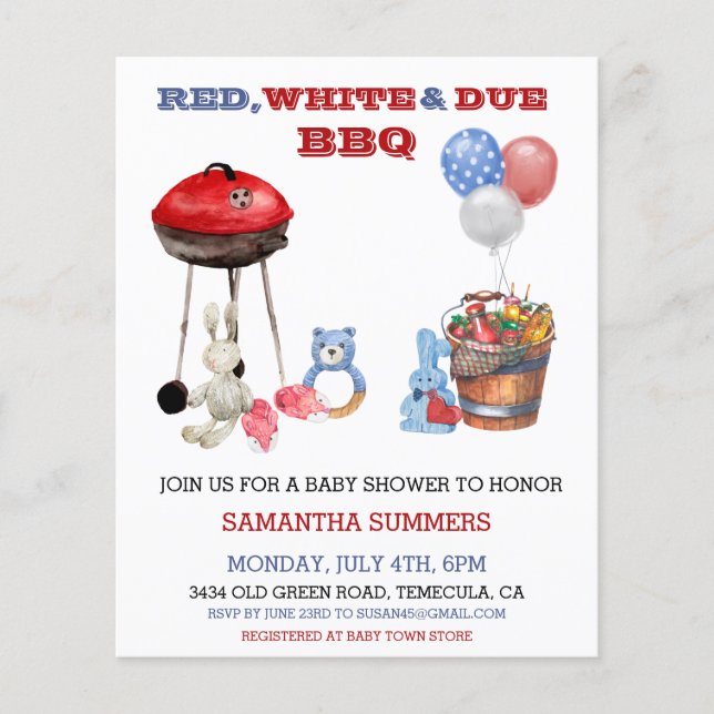 Papier Fête prénatale de la fête d'indépendance du 4 juil (Devant)