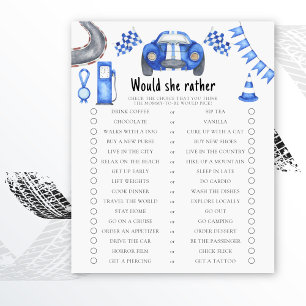 Papier Fête prénatale pour bébé de course automobile Elle